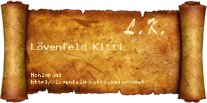 Lövenfeld Kitti névjegykártya